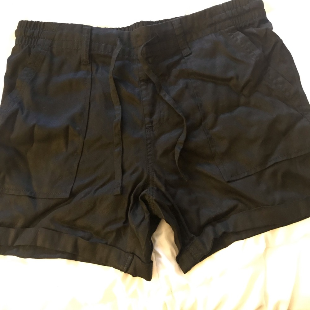 Black loose fitting stretch shorts